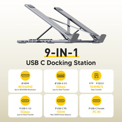 9-in-1 USB-C Laptop Dock Stand