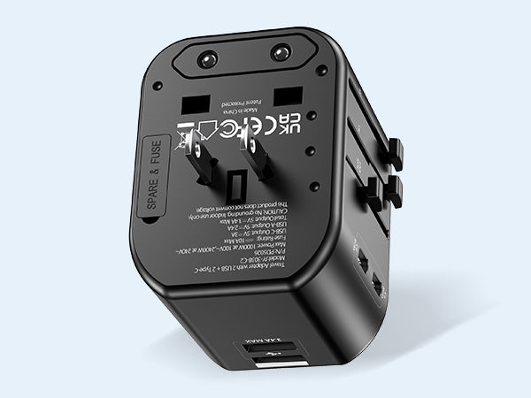 Universal Travel Adapter with USB-C & USB Ports