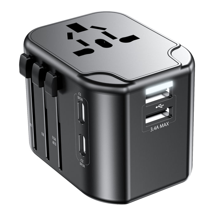 Mukiya Universal Travel Adapter with GaN Fast Charging Technology and Multiple USB-C Ports